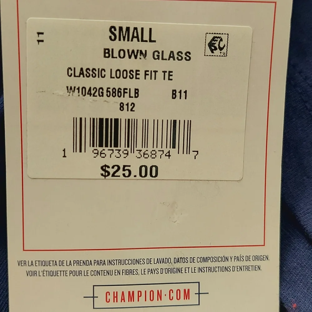 Champion Men's Size Small Shirt Short Sleeve Football Blue Top Tee - Picture 7 of 10